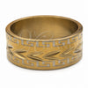 Stainless Steel Mens Ring, Leaf Design, Blue Polished, Golden Finish, 01.63.0688.06 (Size 6)