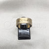 Stainless Steel Mens Ring, Leaf Design, Blue Polished, Golden Finish, 01.63.0688.08 (Size 8)