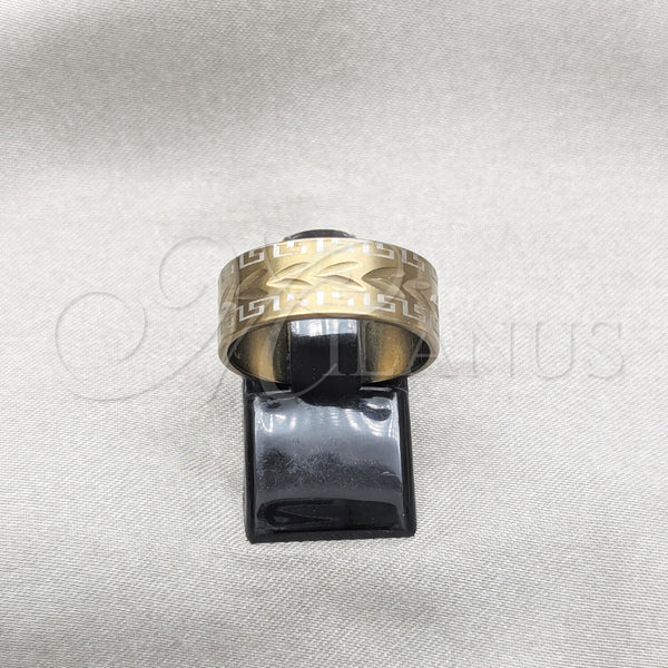 Stainless Steel Ring — Mens Ring Leaf Design Blue Polished 01.63. Size — main product view — SKU 161191 | Acero Inoxidable anillo — para hombre Ring Leaf diseño Blue pulido 01.63. Size — SKU 161191