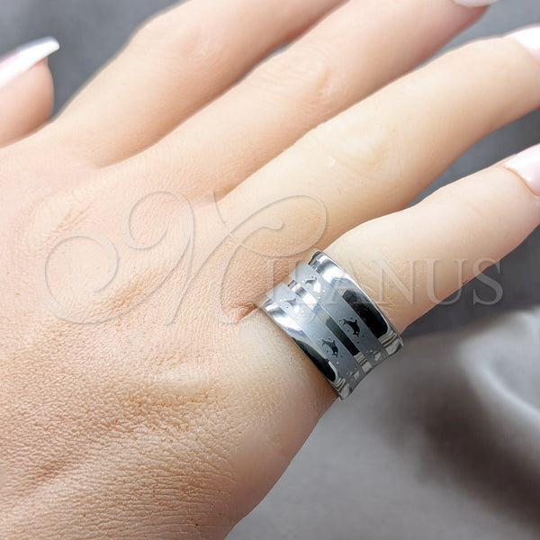 Stainless Steel Ring — Mens Ring Dolphin Design Blue Polished 01.63. Size — alternate product view — SKU 161193 | Acero Inoxidable anillo — para hombre Ring delfín diseño Blue pulido 01.63. Size — SKU 161193