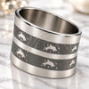 Stainless Steel Mens Ring, Dolphin Design, Blue Polished, Steel Finish, 01.63.0689.10 (Size 10)