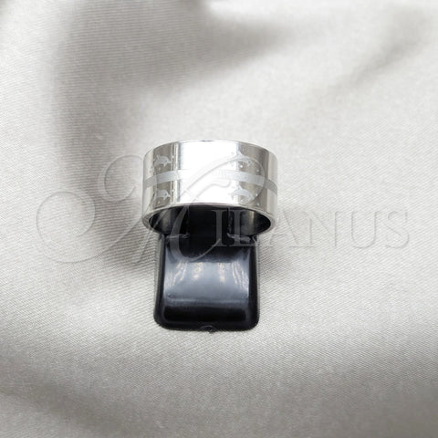 Stainless Steel Mens Ring, Dolphin Design, Blue Polished, Steel Finish, 01.63.0690.10 (Size 10)