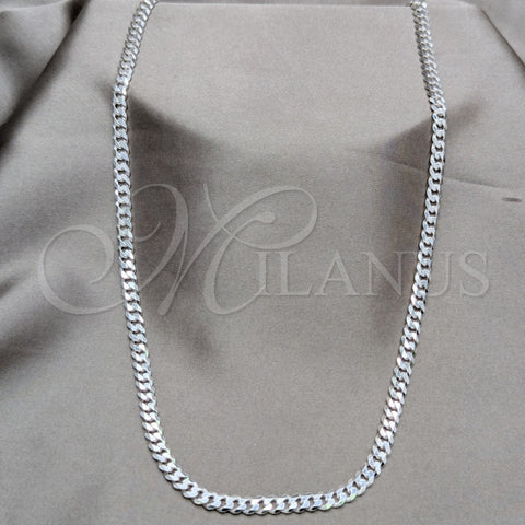 Sterling Silver Basic Necklace, Curb Design, Polished, Silver Finish, 04.420.0029.1.22