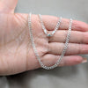 Sterling Silver Basic Necklace, Curb Design, Polished, Silver Finish, 04.420.0032.1.18