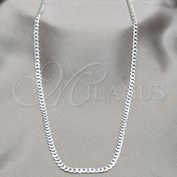 Sterling Silver Basic Necklace, Curb Design, Polished, Silver Finish, 04.420.0032.20