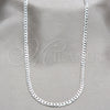 Sterling Silver Basic Necklace, Curb Design, Polished, Silver Finish, 04.420.0032.22 (0.80 Gauge, 03 MM Thickness, 22 Inches Length)