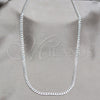 Sterling Silver Basic Necklace, Curb Design, Polished, Silver Finish, 04.420.0032.24