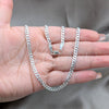 Sterling Silver Basic Necklace, Curb Design, Polished, Silver Finish, 04.420.0032.24 (0.80 Gauge, 03 MM Thickness, 24 Inches Length)