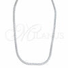 Sterling Silver Basic Necklace, Curb Design, Polished, Silver Finish, 04.420.0032.24 (0.80 Gauge, 03 MM Thickness, 24 Inches Length)