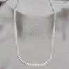 Sterling Silver Basic Necklace, Curb Design, Polished, Silver Finish, 04.420.0032.24 (0.80 Gauge, 03 MM Thickness, 24 Inches Length)
