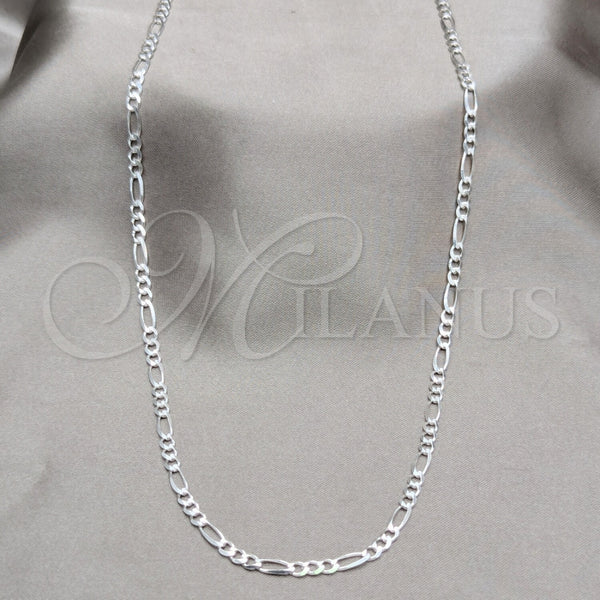 Sterling Silver Basic Necklace, Figaro Design, Polished, Silver Finish, 04.420.0015.20