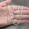 Sterling Silver Basic Necklace, Polished, Silver Finish, 04.420.0040.24 (0.60 Gauge, 04 MM Thickness, 24 Inches Length)