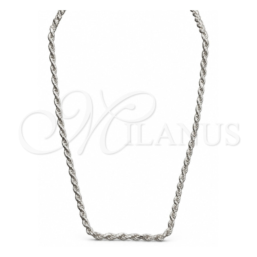 Sterling Silver Basic Necklace, Polished, Silver Finish, 04.420.0040.24 (0.60 Gauge, 04 MM Thickness, 24 Inches Length)