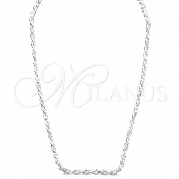 Sterling Silver Basic Necklace, Polished, Silver Finish, 04.420.0040.24 (0.60 Gauge, 04 MM Thickness, 24 Inches Length)