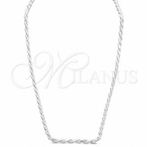 Sterling Silver Basic Necklace, Polished, Silver Finish, 04.420.0040.24 (0.60 Gauge, 04 MM Thickness, 24 Inches Length)
