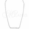 Sterling Silver Basic Necklace, Polished, Silver Finish, 04.420.0040.24 (0.60 Gauge, 04 MM Thickness, 24 Inches Length)
