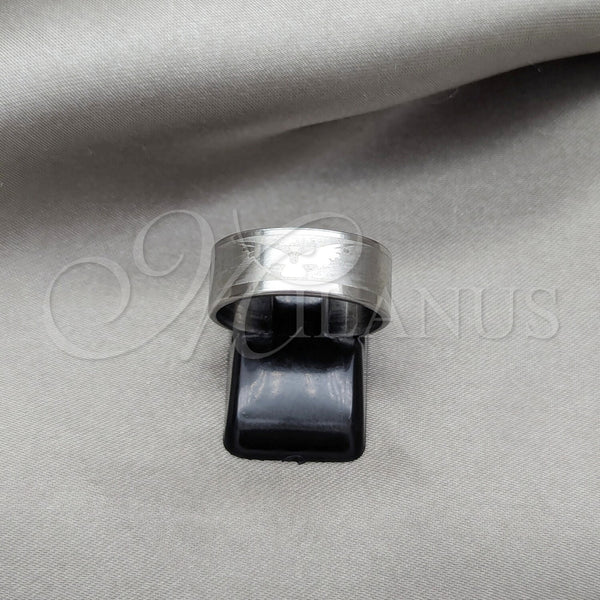 Stainless Steel Mens Ring, Eagle Design, Polished, Steel Finish, 01.63.0691.07 (Size 7)
