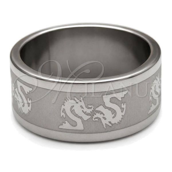 Stainless Steel Mens Ring, Dragon-Fly Design, Polished, Steel Finish, 01.63.0692.05 (Size 5)