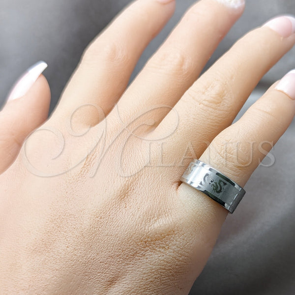 Stainless Steel Ring — Mens Ring Dragon-Fly and Heart Design Polished 01.63. — alternate product view — SKU 161219 | Acero Inoxidable anillo — para hombre Ring Dragon-Fly and corazón diseño pulido 01.63. — SKU 161219