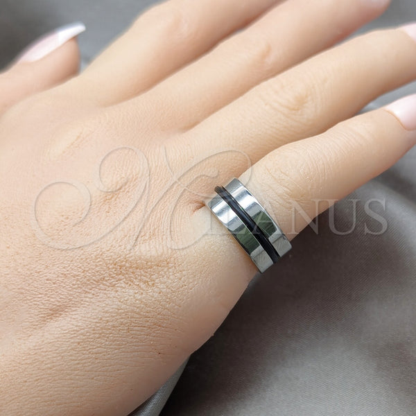 Stainless Steel Ring — Mens Ring Double and Dolphin Design Matte 01.63. — alternate product view — SKU 161224 | Acero Inoxidable anillo — para hombre Ring Double and delfín diseño Matte 01.63. — SKU 161224