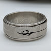 Stainless Steel Mens Ring, Double and Dolphin Design, Matte Finish, Steel Finish, 01.63.0693.05 (Size 5)