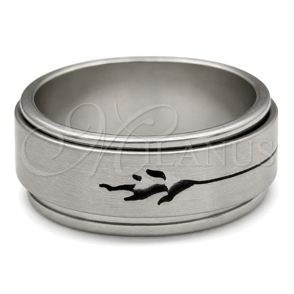 Stainless Steel Ring — Mens Ring Double and Dolphin Design Matte 01.63. — main product view — SKU 161224 | Acero Inoxidable anillo — para hombre Ring Double and delfín diseño Matte 01.63. — SKU 161224