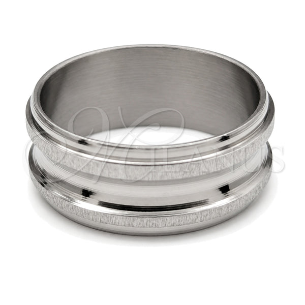 Stainless Steel Mens Ring, Polished, Steel Finish, 01.63.0744.06 (Size 6)
