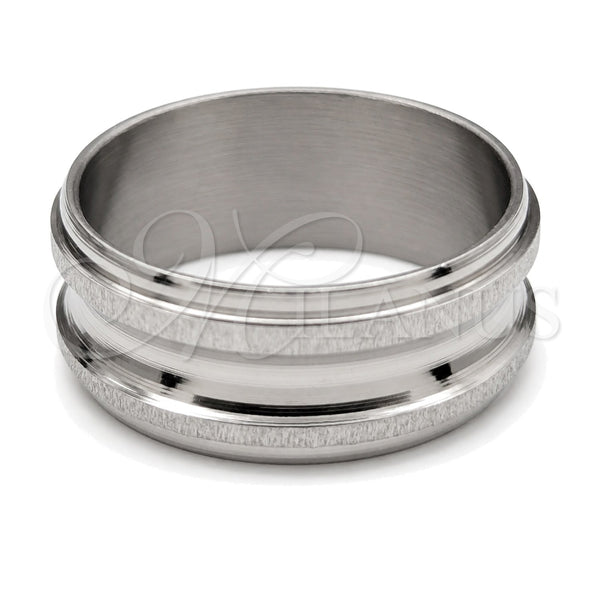 Stainless Steel Mens Ring, Polished, Steel Finish, 01.63.0744.06 (Size 6)