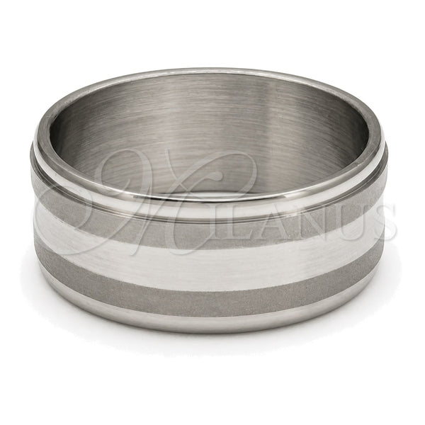 Stainless Steel Mens Ring, Polished, Steel Finish, 01.63.0745.06 (Size 6)