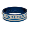 Stainless Steel Mens Ring, Heart Design, with White Crystal, Blue Enamel Finish, Steel Finish, 01.63.0697.08 (Size 8)