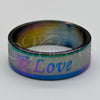 Stainless Steel Mens Ring, Multicolor Enamel Finish, Steel Finish, 01.63.0698.07 (Size 7)