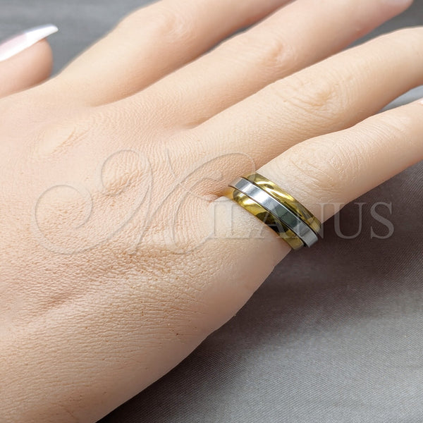 Stainless Steel Ring — Mens Ring Double Design Polished Two Tone 01.63. — alternate product view — SKU 161247 | Acero Inoxidable anillo — para hombre Ring Double diseño pulido Two Tone 01.63. — SKU 161247