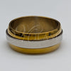Stainless Steel Mens Ring, Double Design, Polished, Two Tone, 01.63.0701.05 (Size 5)