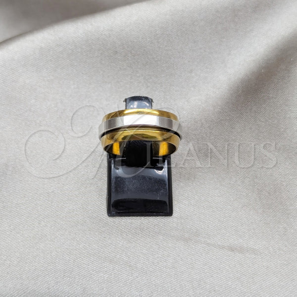Stainless Steel Ring — Mens Ring Double Design Polished Two Tone 01.63. — main product view — SKU 161247 | Acero Inoxidable anillo — para hombre Ring Double diseño pulido Two Tone 01.63. — SKU 161247