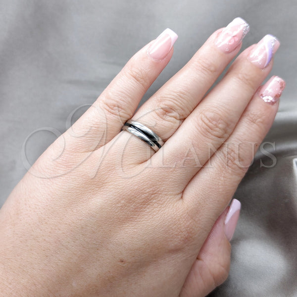 Stainless Steel Ring — Mens Ring Black Enamel 01.63. Size 5 — alternate product view — SKU 161252 | Acero Inoxidable anillo — para hombre Ring negro Enamel 01.63. Size 5 — SKU 161252