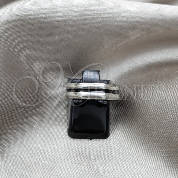Stainless Steel Ring — Mens Ring Black Enamel 01.63. Size 8 — main product view — SKU 161255 | Acero Inoxidable anillo — para hombre Ring negro Enamel 01.63. Size 8 — SKU 161255