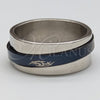 Stainless Steel Mens Ring, Double and Scorpion Design, Black Enamel Finish, Two Tone, 01.63.0705.05 (Size 5)