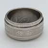 Stainless Steel Mens Ring, Black Polished, Rhodium Finish, 01.63.0706.06 (Size 6)