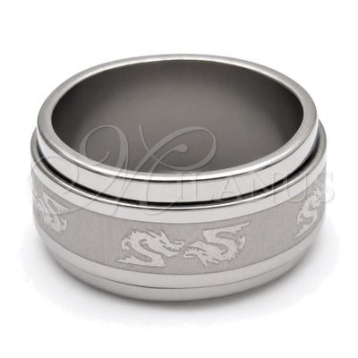 Stainless Steel Mens Ring, Black Polished, Rhodium Finish, 01.63.0706.06 (Size 6) for wholesale, main product view