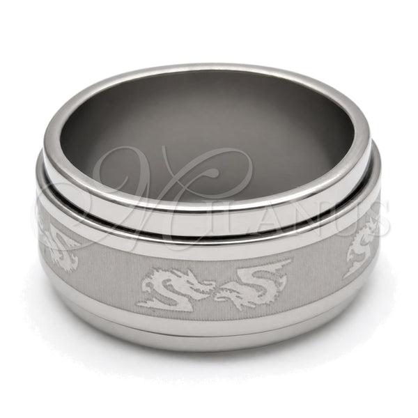 Stainless Steel Mens Ring, Black Polished, Rhodium Finish, 01.63.0706.06 (Size 6)