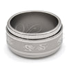 Stainless Steel Mens Ring, Black Polished, Rhodium Finish, 01.63.0706.06 (Size 6)