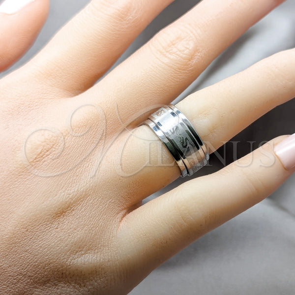 Stainless Steel Ring — Mens Ring Black Polished 01.63. Size 8 — alternate product view — SKU 161269 | Acero Inoxidable anillo — para hombre Ring negro pulido 01.63. Size 8 — SKU 161269