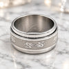 Stainless Steel Mens Ring, Black Polished, Rhodium Finish, 01.63.0706.08 (Size 8)
