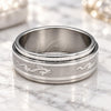 Stainless Steel Mens Ring, Black Polished, Rhodium Finish, 01.63.0707.09 (Size 9)