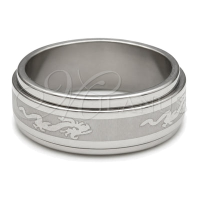 Stainless Steel Mens Ring, Black Polished, Rhodium Finish, 01.63.0707.09 (Size 9) for wholesale, main product view