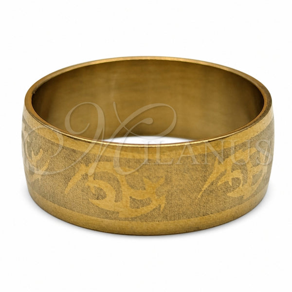Stainless Steel Mens Ring, Polished, Golden Finish, 01.63.0742.09 (Size 9)