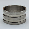 Stainless Steel Mens Ring, Polished, Rhodium Finish, 01.63.0708.06 (Size 6)