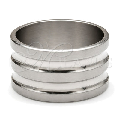 Stainless Steel Mens Ring, Polished, Rhodium Finish, 01.63.0708.06 (Size 6) for wholesale, main product view