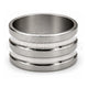 Stainless Steel Mens Ring, Polished, Rhodium Finish, 01.63.0708.06 (Size 6)