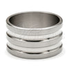 Stainless Steel Mens Ring, Polished, Rhodium Finish, 01.63.0708.06 (Size 6)